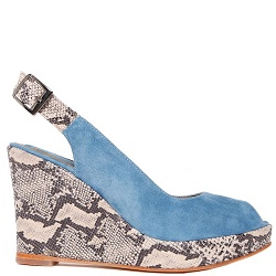 Colette Sol Wedge snake blue